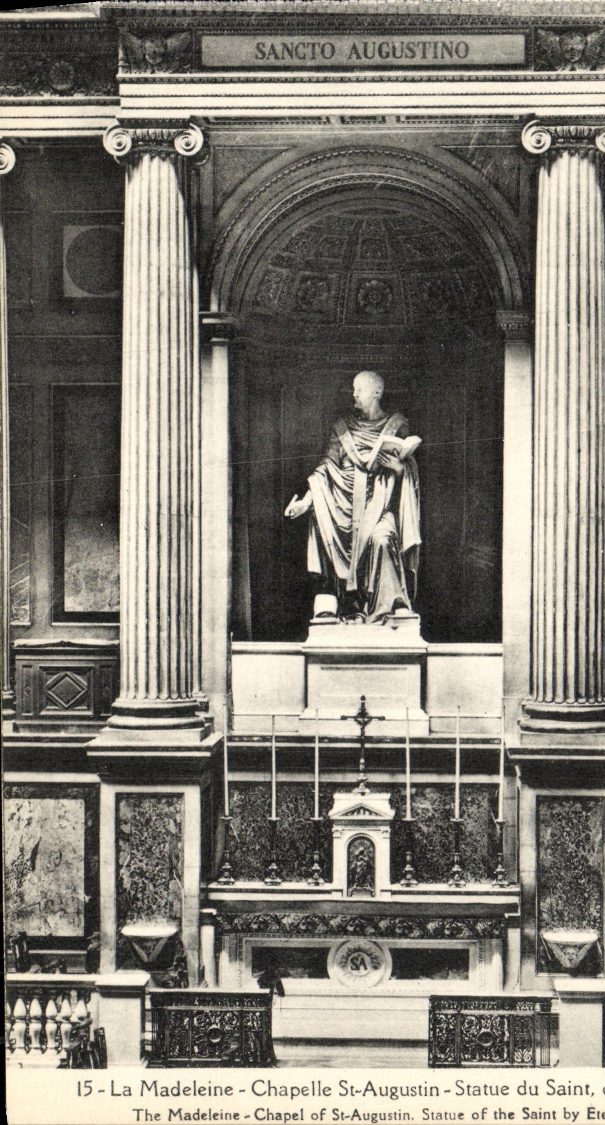CPA La Madeleine Chapelle Ste Augustin Statue du Saint par Esex Paris