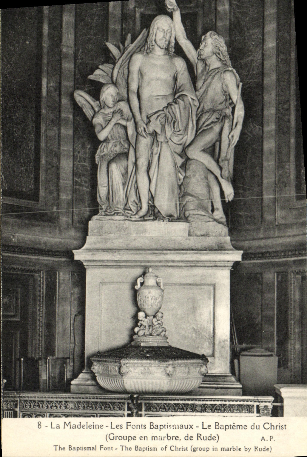 CPA La Madeleine Les Fonts Baptismaux Le Bapteme du Christ Paris 