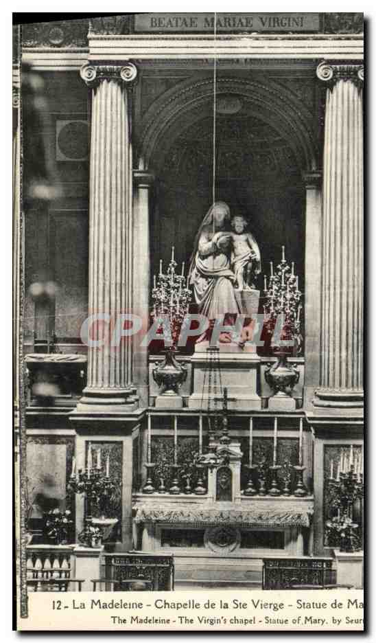 CPA La Madeleine Chapelle de la Ste Vierge Statue de Maris Paris 