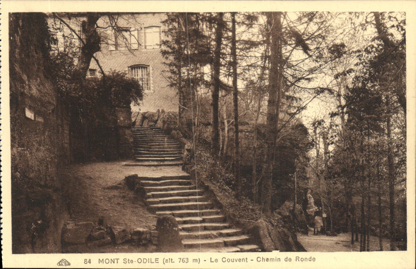 Mont Ste-Odile (alt. 763 m) — Le Couvent — Chemin de Ronde — Gravure des Arts Phonophiles, Grenoble