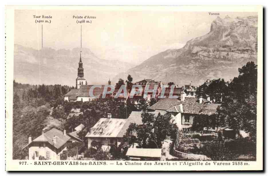 Saint-Gervais-les-Bains — La Chaîne des Aravis et l'Aiguille de Varens — L. Morand, Haute-Savoie