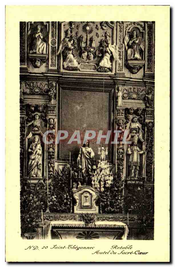 CPA St Thegonnec Retable Autel du Sacre Coeur