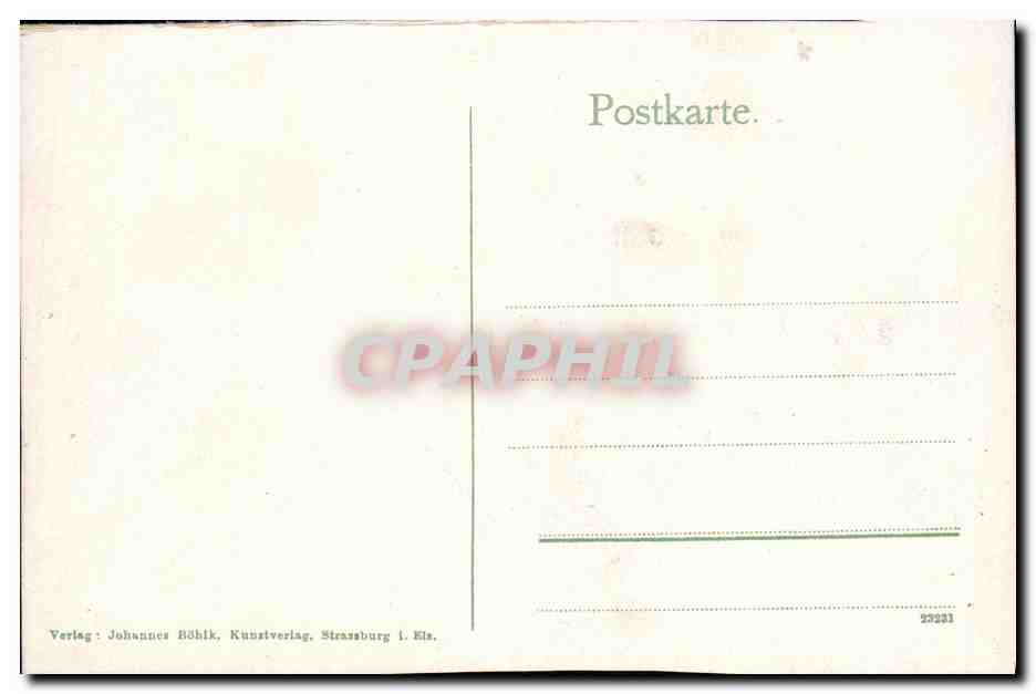 CPA Strasbourg Rheinhafen Bateau Peniche — Rückseite