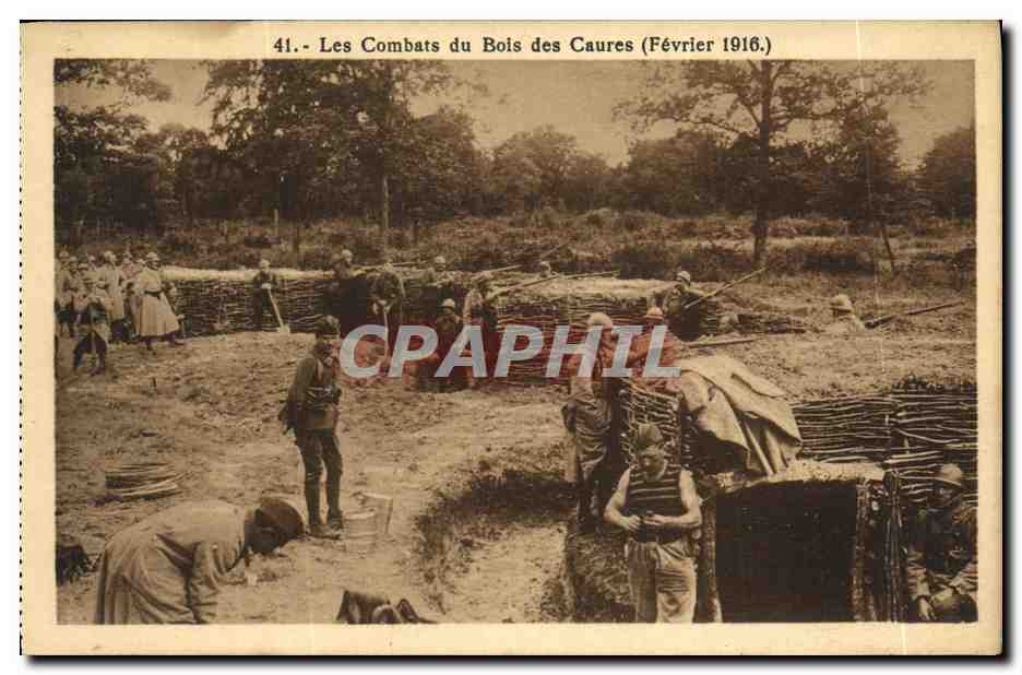 CPA Les Combats du Bois des Caures Fevrier 1916 Militaria
