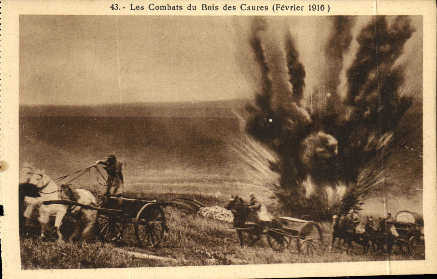 CPA Les Combats du Bois des Caures Fevrier 1916 Militaria