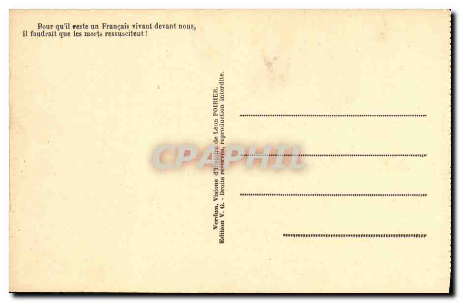 CPA Les Combats du Bois des Caures Fevrier 1916 Militaria Tranchees — Rückseite
