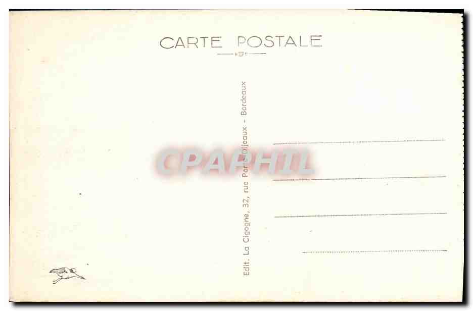 CPA Bordeaux Place de la Comedie Au Fond les Quinconces — Verso