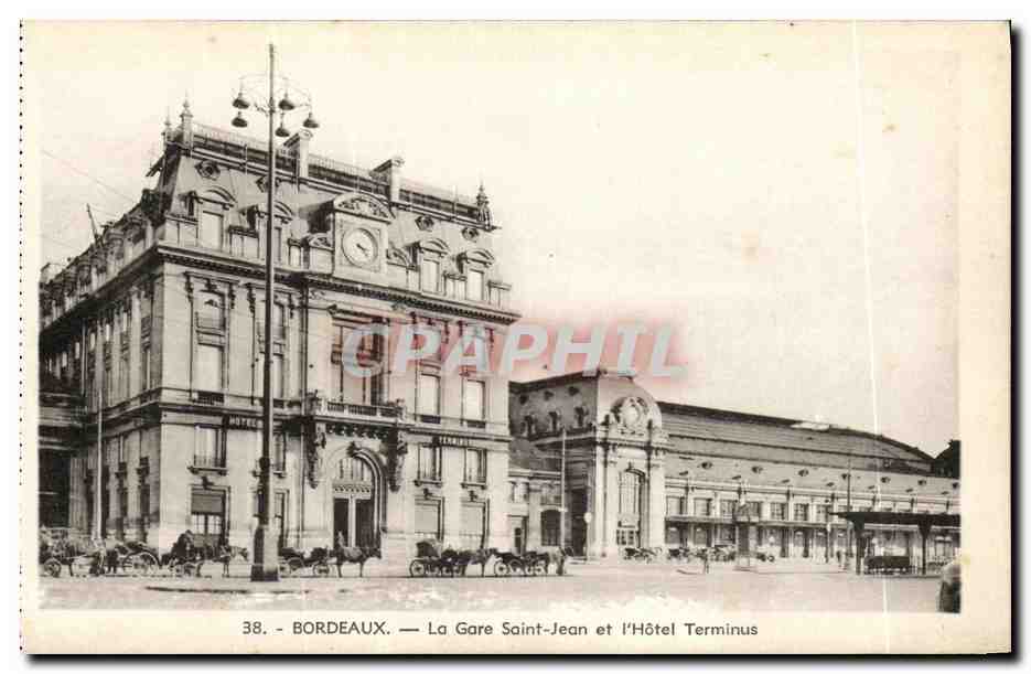 CPA Bordeaux La Gare Saint Jean et L Hotel Terminus