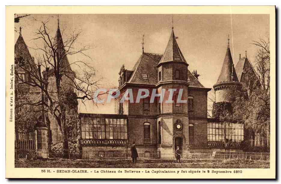 CPA Sedan Le Chateau de Bellevue La Capitulation y fut signee le 2 septembre 1870 Militaria