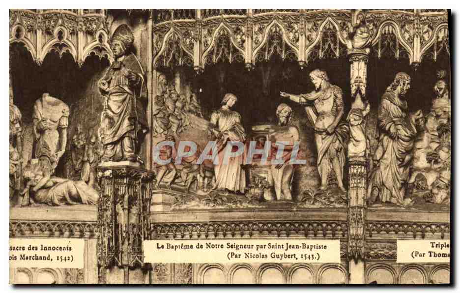 CPA Le Bapteme de Notre Seigneur par Saint Jean Baptiste Chartres Cathedrale
