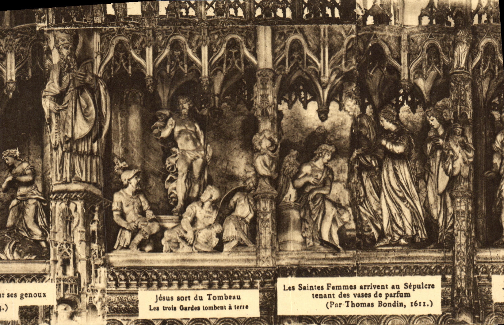 Panneau sculpté de l'altarpiece — scène de la Résurrection — (Par Thomas Bondin, 1611)