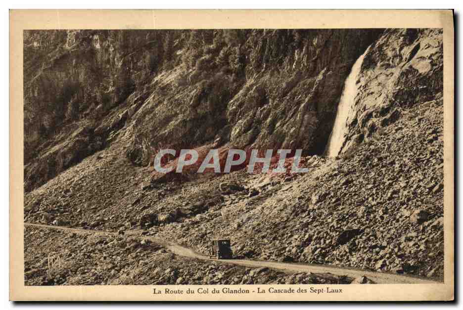 La Route du Col du Glandon - La Cascade des Sept-Laux — Héliogravure Martinotto Frères n°138