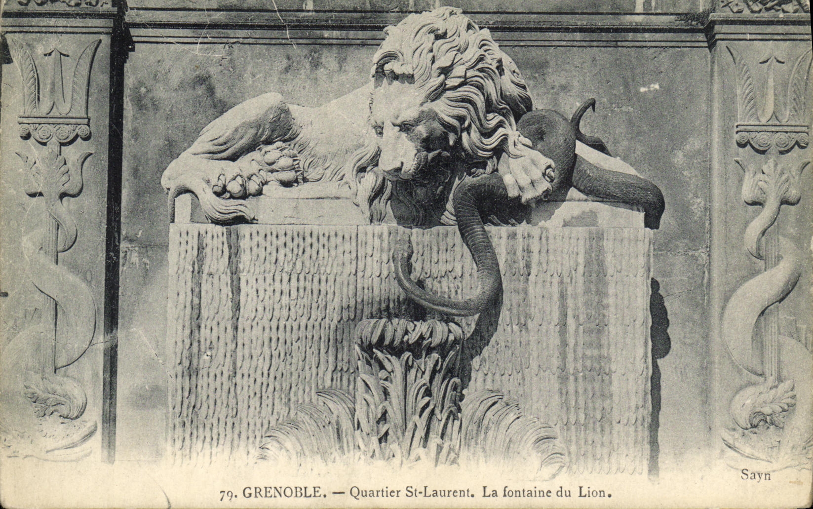 Grenoble — Quartier St-Laurent. La fontaine du Lion. — Sayn, n°79