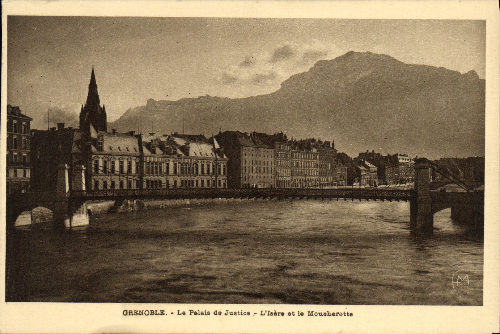 Grenoble - Das Palast der Gerechtigkeit - Der Fluss Isère und die Brücke Moucherotte