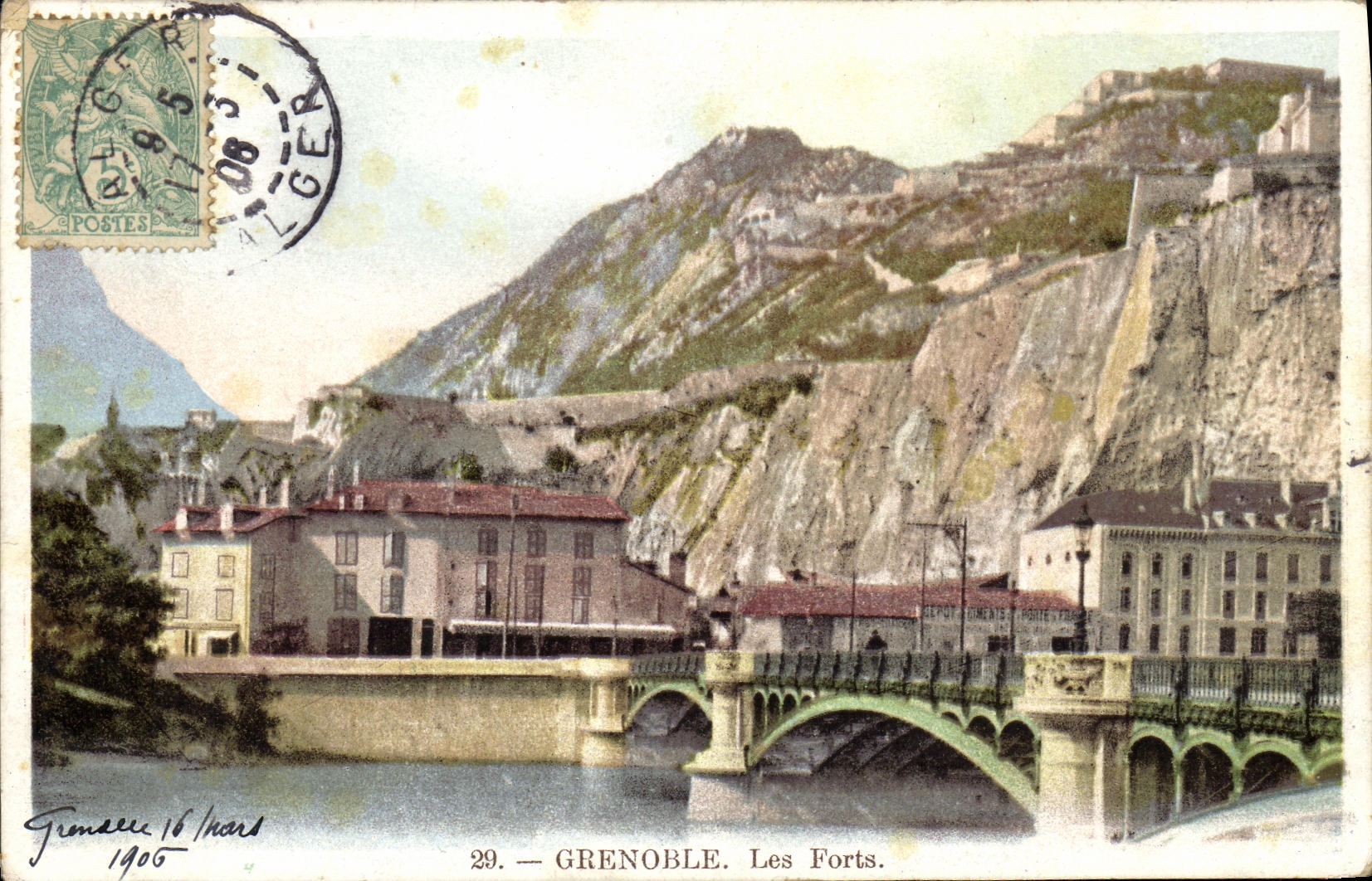 Grenoble. Les Forts — vue avec pont et colline fortifiée — éditeur non visible, n° 29