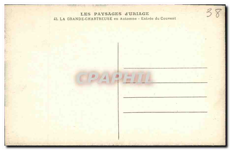 La Grande-Chartreuse — Entrée du Couvent — Les Paysages d'Uriage, n°43 — Reverso