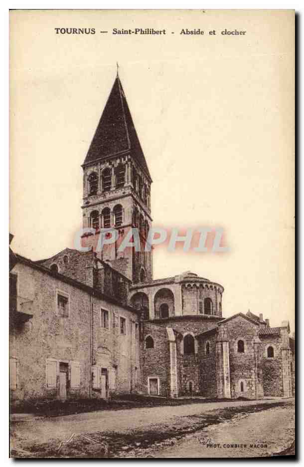 Tournus — Saint-Philibert — Abside et clocher — Phot. Combier Maccon