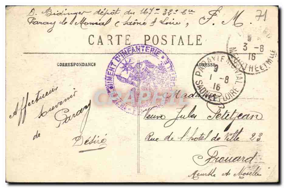 Paray-le-Monial — Apparition du Sacré-Cœur à la Bienheureuse Marguerite-Marie Alacoque, sous le Noisetier du Jardin de la Visitation — N.R. n°56 — Rückseite