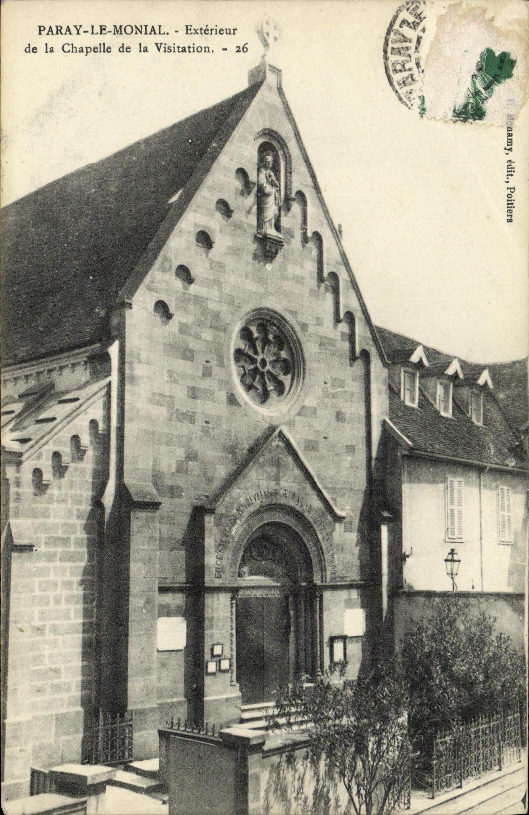 CPA Paray le Monial Exterieur de la Chapelle de la Visitation