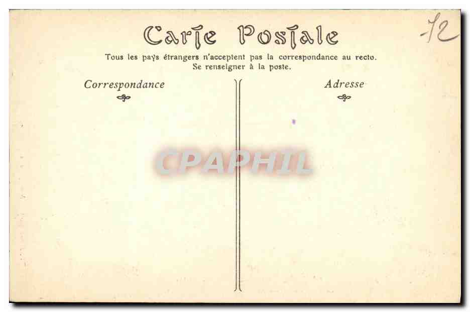 Bassin de Natation — École Libre N.B. de Sainte-Croix — Le Mans 1907 — Rückseite