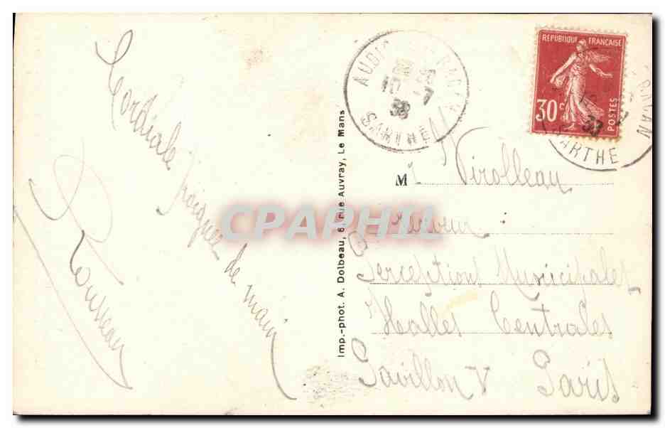 CPA Aubigne Racan Logis de Champmarin Racan Maison natale du poete Racan — Rückseite