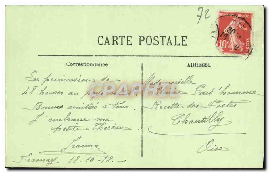 CPA Fresnay Sur Sarthe Le Portail de L Eglise — Rückseite