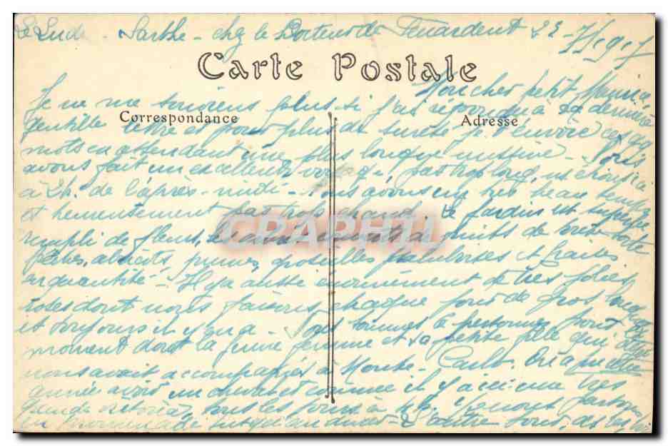 CPA Chateau du Lude Les Douves et la Tour  — Verso