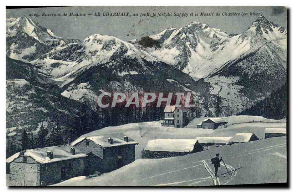 CPA Environs de Modane Le Charmix au Fond le Fort du Sappey et le Massif de Chaviere