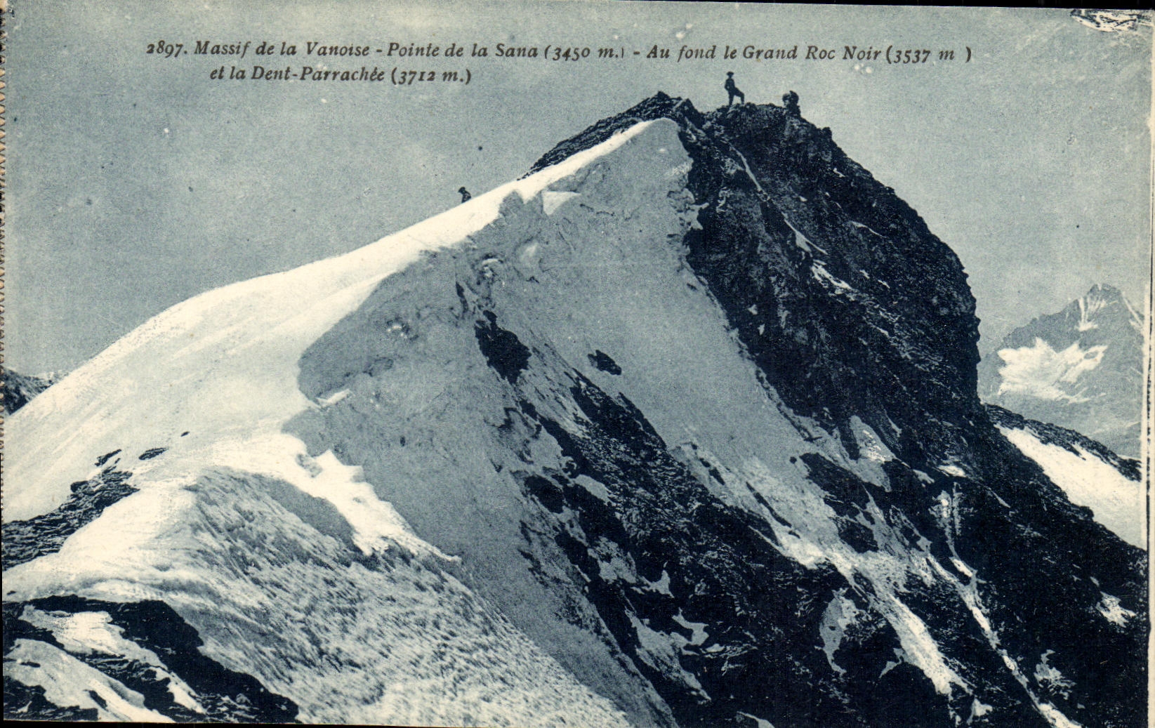 CPA Massif de la Vanoise Pointe de la Sana Au fond le grand roc noir et lad ent PArrache - Recto
