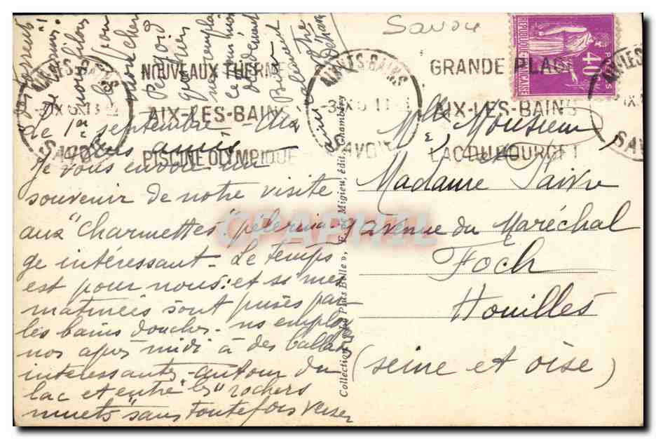 CPA Les Charmettes Chambre de JJ Rousseau — Rückseite