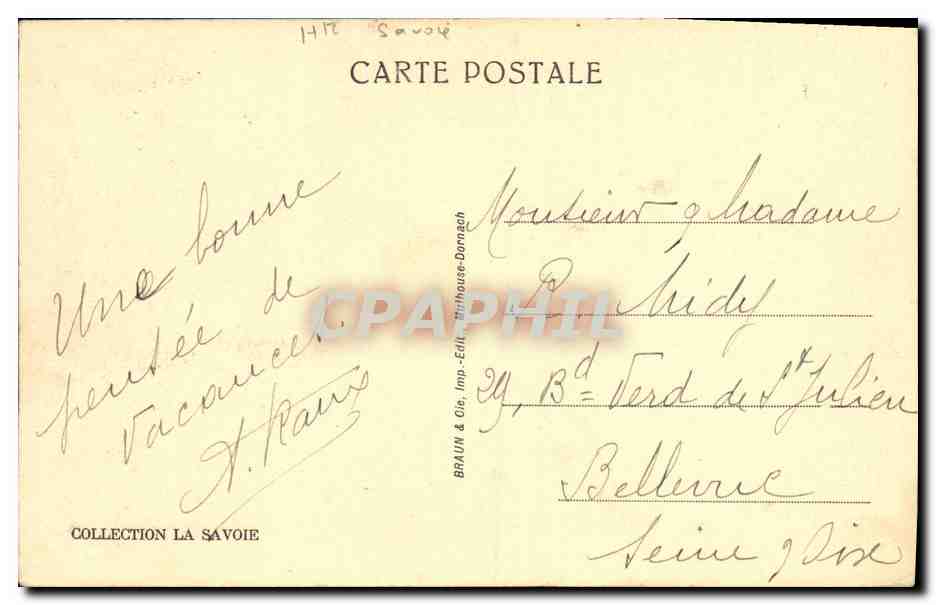CPA Lac de L Hospice du St Bernard — Rückseite