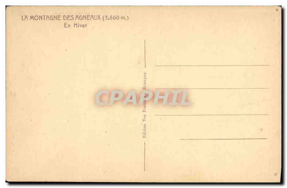 CPA Le Montagne des Angeaux En Hiver — Verso