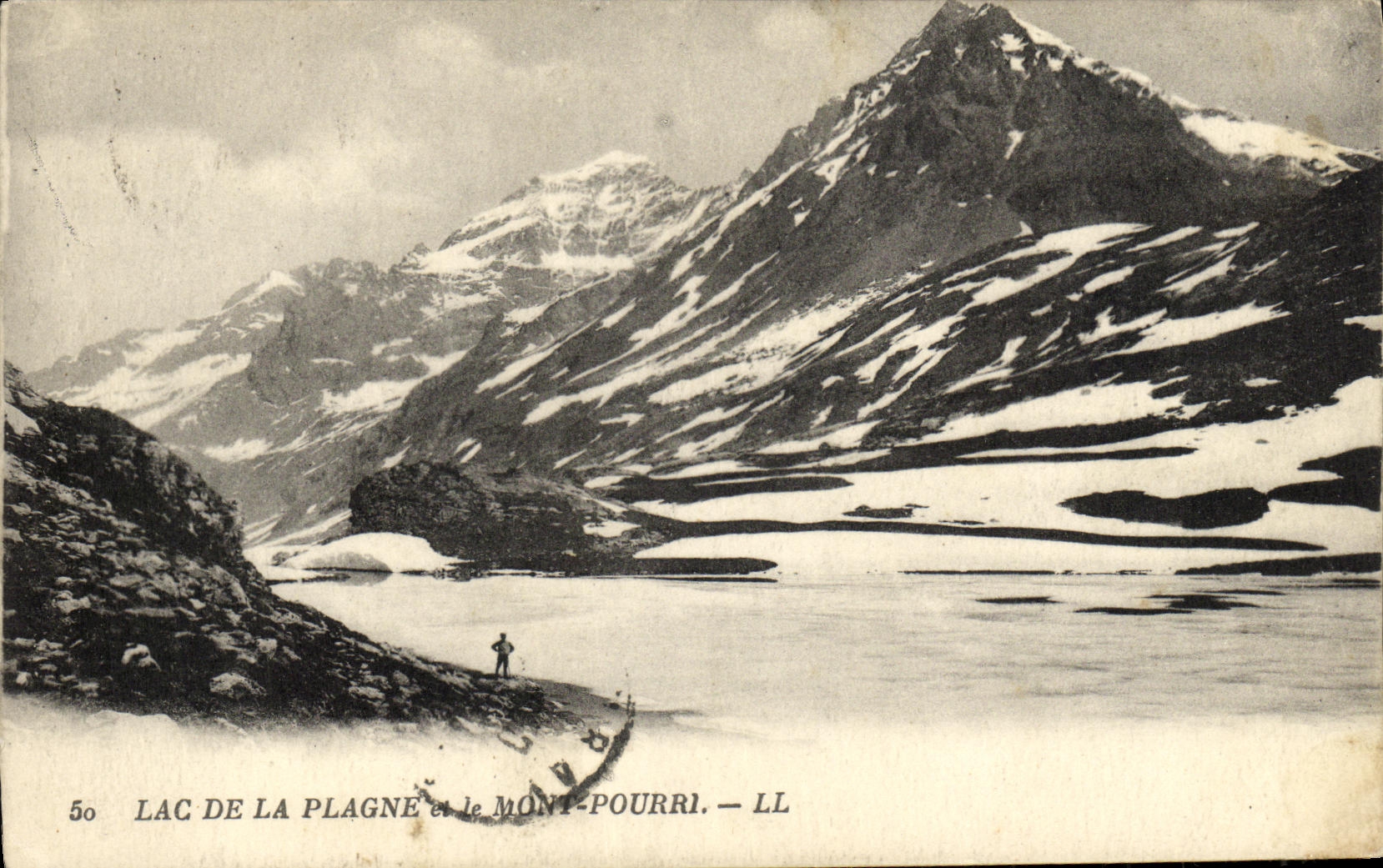 CPA Lac de la Plagne et le Mont Pourri