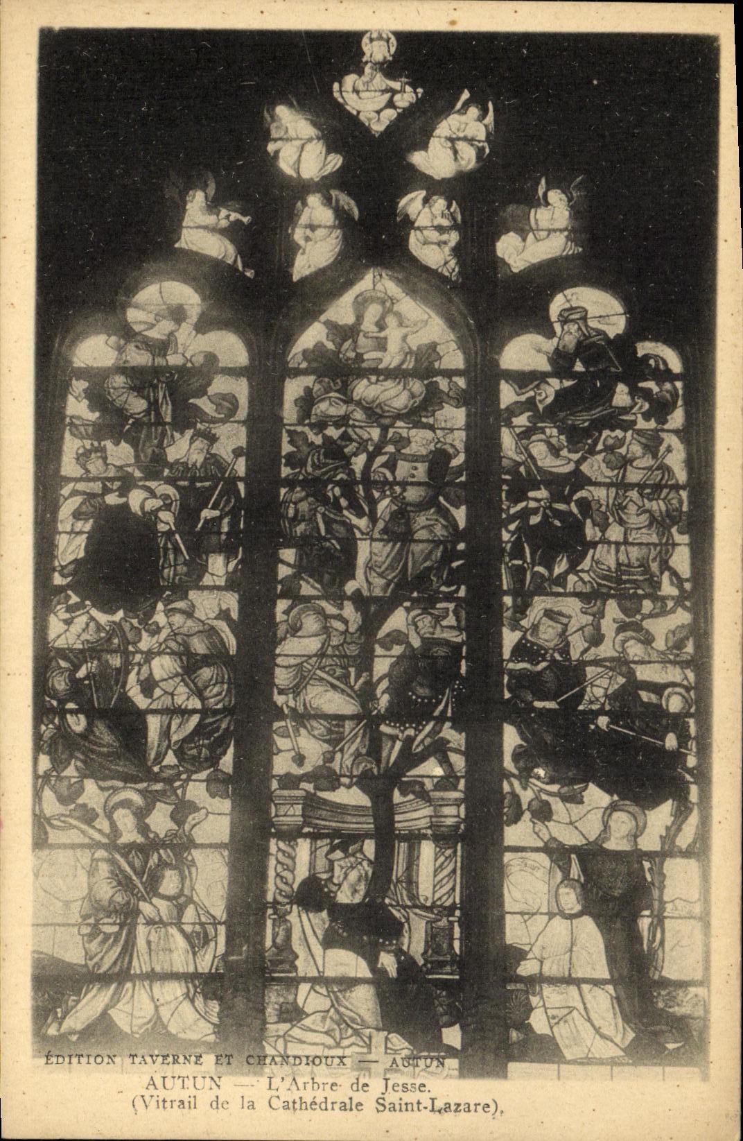 Autun — L'Arbre de Jésus — Vitrail de la Cathédrale Saint-Lazare — Édition Taverne et Chandieux