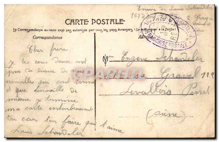 CPA Autun L Arroux La caserne et les remparts Changarnier Boeufs parques pour les ravitaillement des troupes Miltiaria — Rückseite