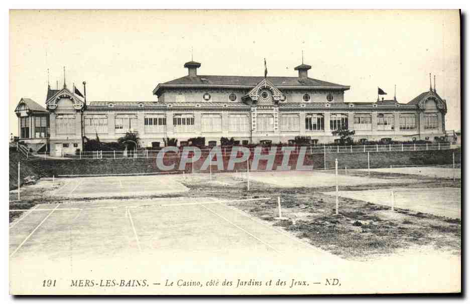 CPA Mers les Bains Le Casino cote des Jardins et des Jeux Tennis
