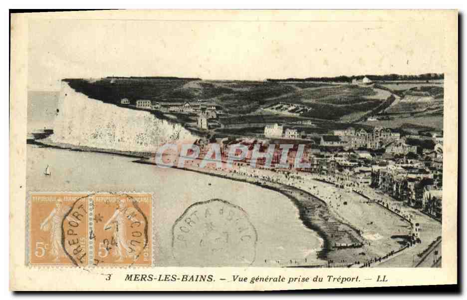 CPA Mers les Bains Vue generale prise du Treport