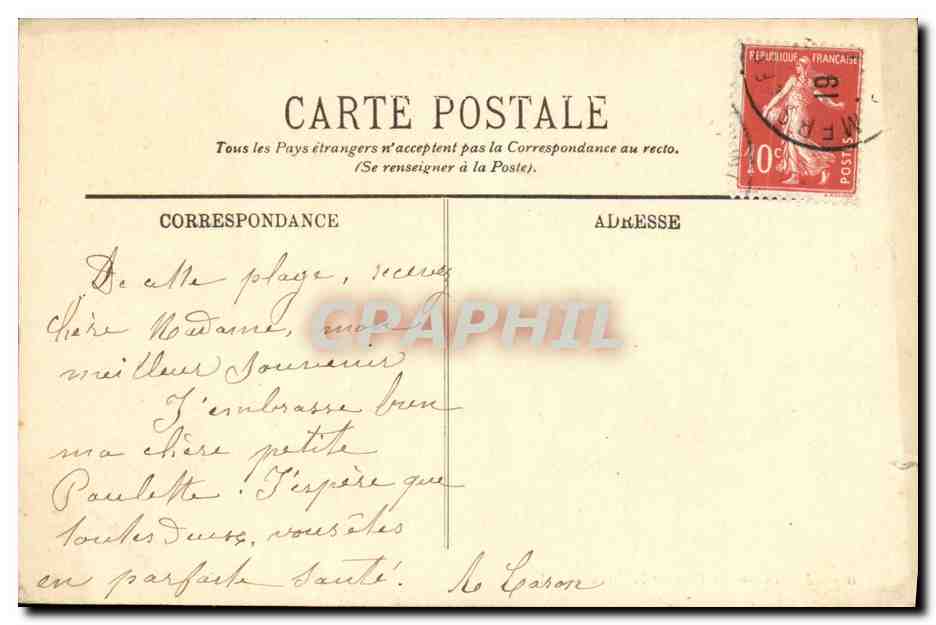 CPA Mers La Plage et la Digue — Verso