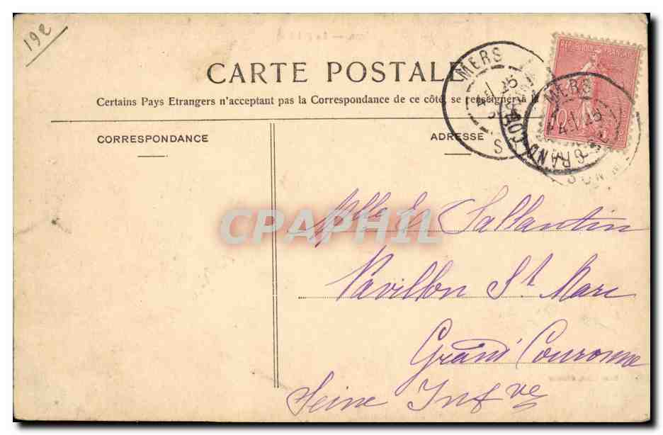CPA Mers La Falaise — Verso
