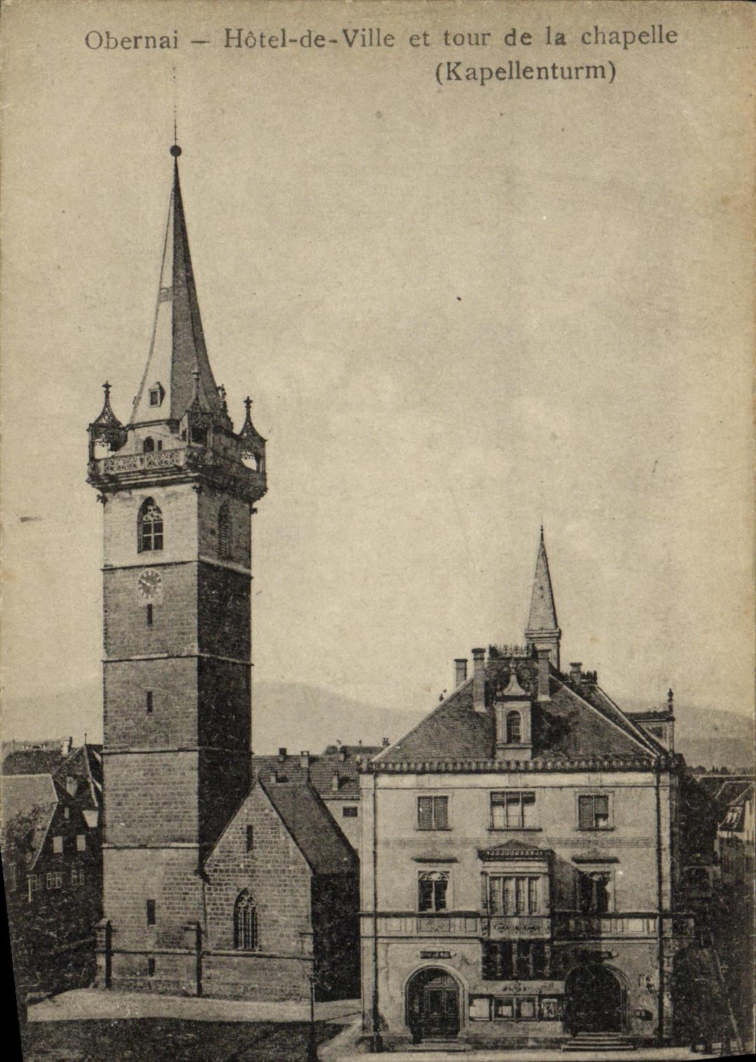Obernai — Hôtel-de-Ville et tour de la chapelle (Kapellenturm)
