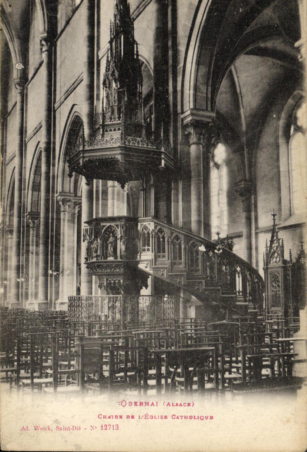 Obernai (Alsace) — Chaire de l'Église Catholique — Ad. Weick, Saint-Dié, N° 12713