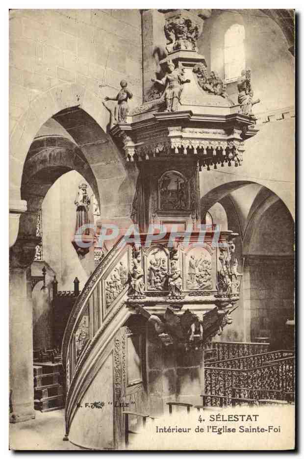 CPA Selestat Interieur de l Eglise Sainte Foi