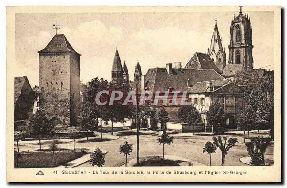 Sélestat - La Tour de la Sorcière, la Porte de Strasbourg et l'Église St-Georges