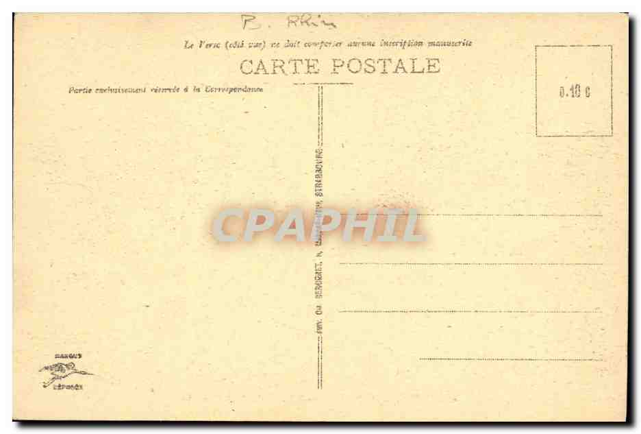 CPA Strasbourg Rue du Bain aux Plantes — Verso