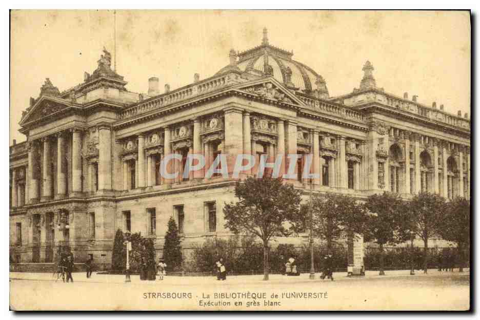 CPA Strasbourg La Bibliotheque de l Universite Execution en gres blanc