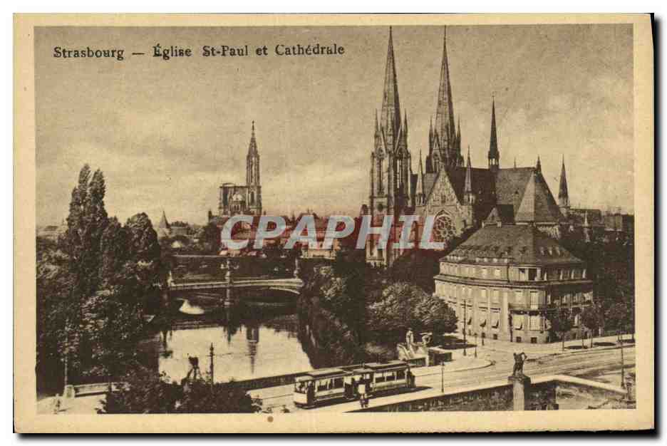 CPA Strasbourg Eglise St Paul et Cathedrale