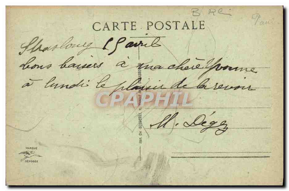 CPA Strasbourg Maison Notre Dame  — Rückseite