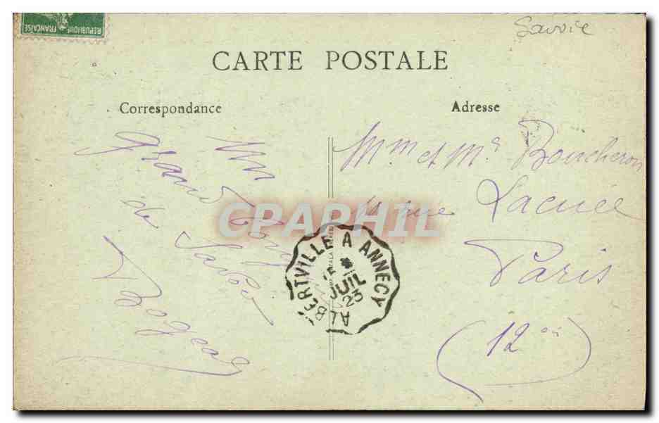 CPA Albertville Le Chateau Rouge ancien Senat de SAvoie  — Rückseite