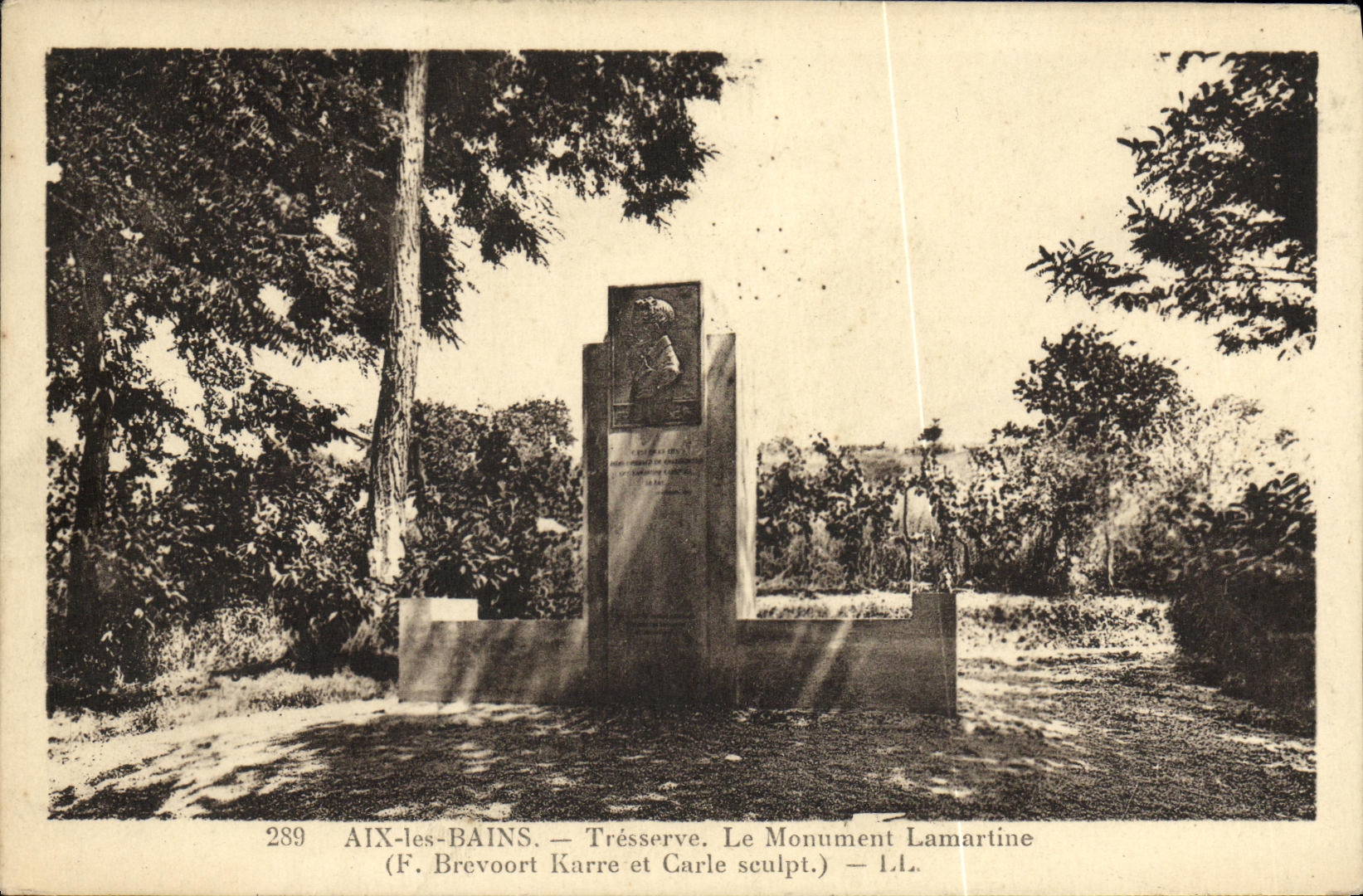 AIX-les-BAINS — Trésserve. Le Monument Lamartine — (F. Brevoort Karre et Carle sculpt.) — n°289