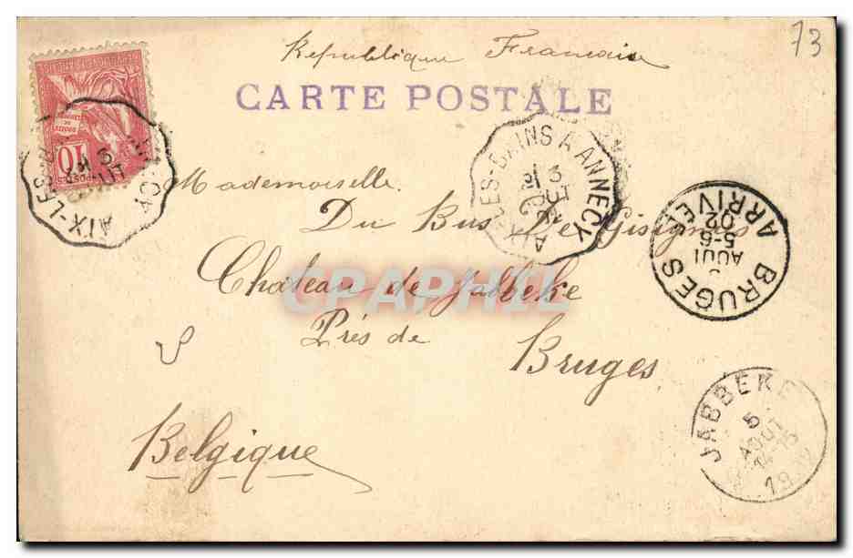 CPA Aix Les Bains La Chambotte — Verso
